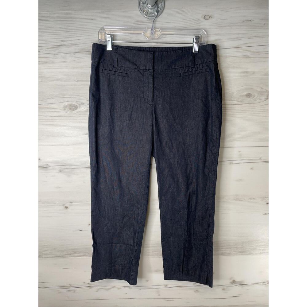 LOFT Pants Womens 8 Blue Curvy Cropped Trouser‎ Stretch Work Career Pockets